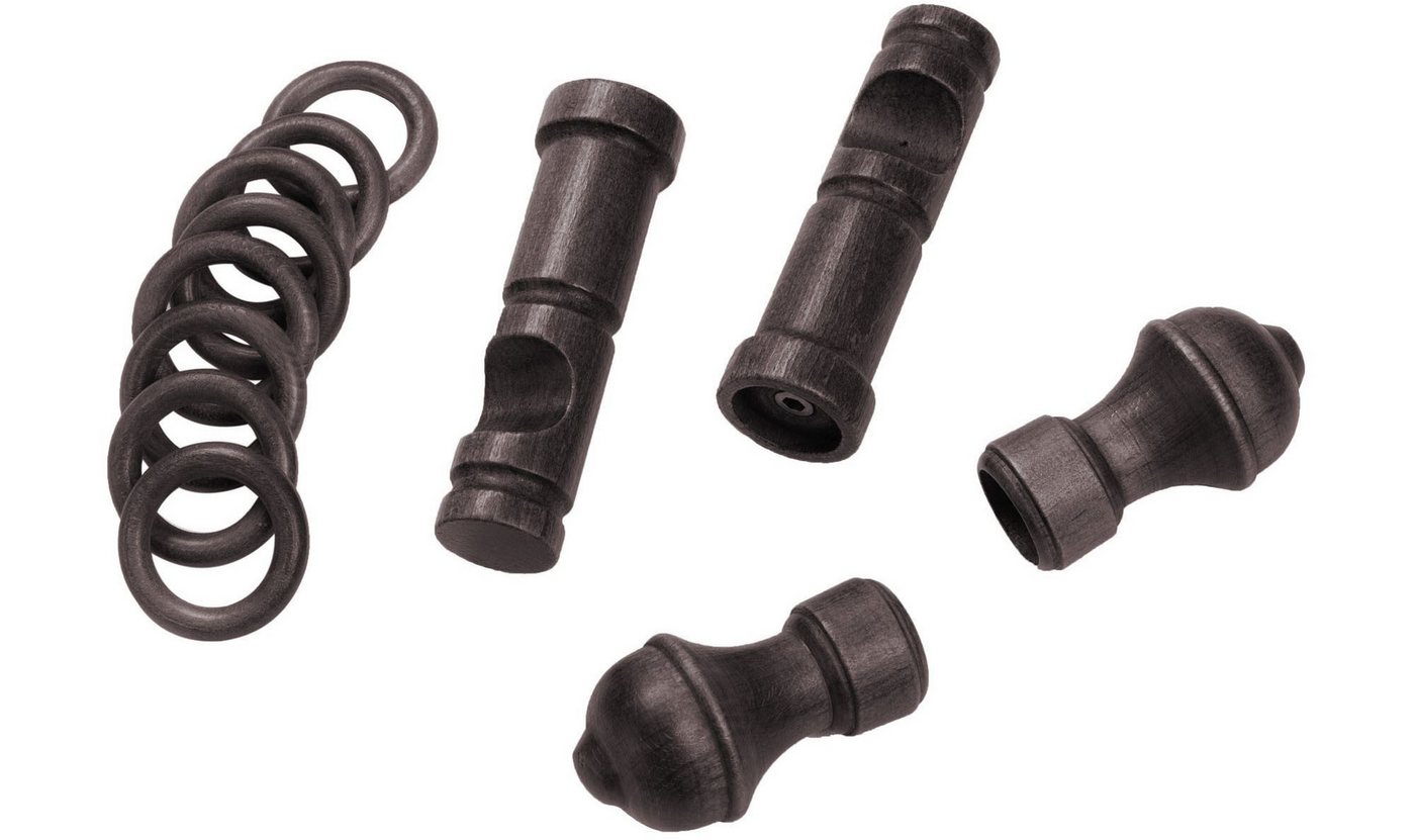 SN DECO GROUP Gardinenstange Ares, 1-läufig, Fixmaß, mit Bohren, verschraubt, Holzwerkstoff, 28 mm, Holz, verschiedene Längen und Farben, Komplettset – Bild 4 von 5