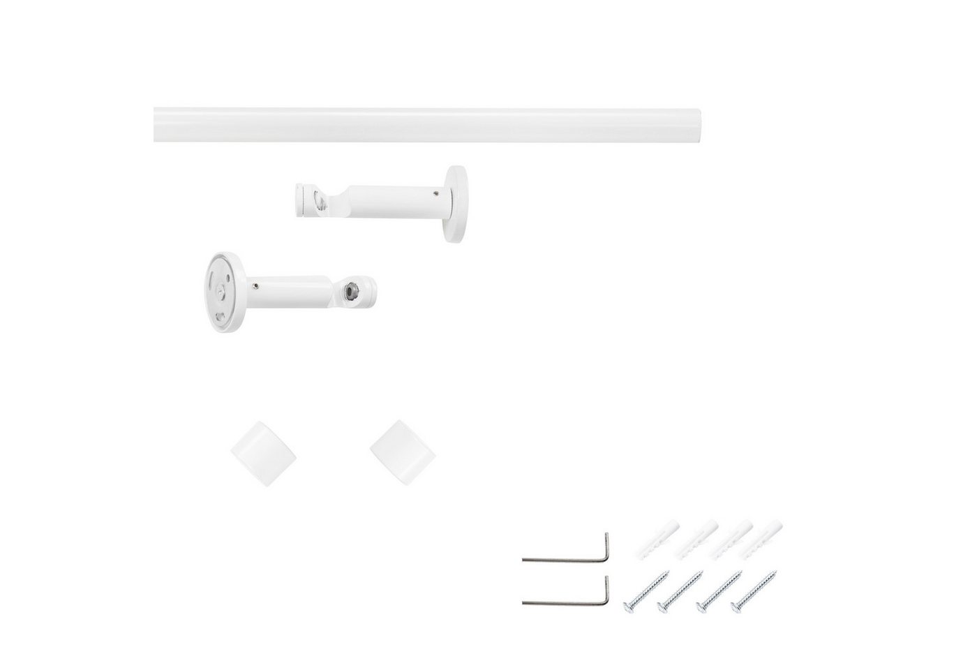 SN DECO GROUP Gardinenstange Gardinenstange Brest Ø 19 mm, 1-läufig, Fixmaß, verschraubt, Stahl, Ø 19 mm, Fixmaß, kürzbar – Bild 3 von 4