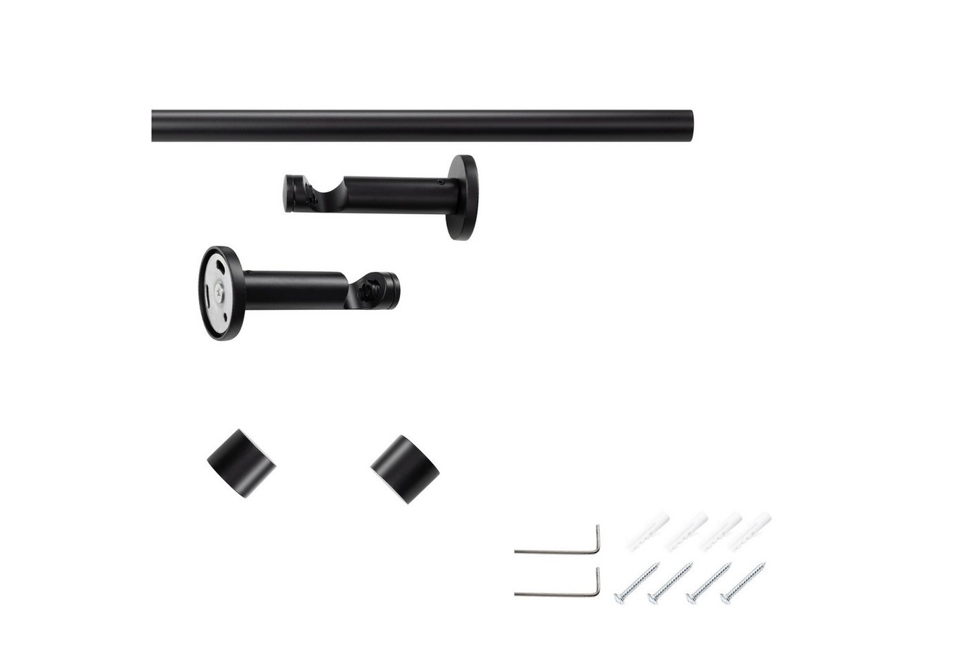 SN DECO GROUP Gardinenstange Gardinenstange Brest Ø 19 mm, 1-läufig, Fixmaß, verschraubt, Stahl, Ø 19 mm, Fixmaß, kürzbar – Bild 3 von 4