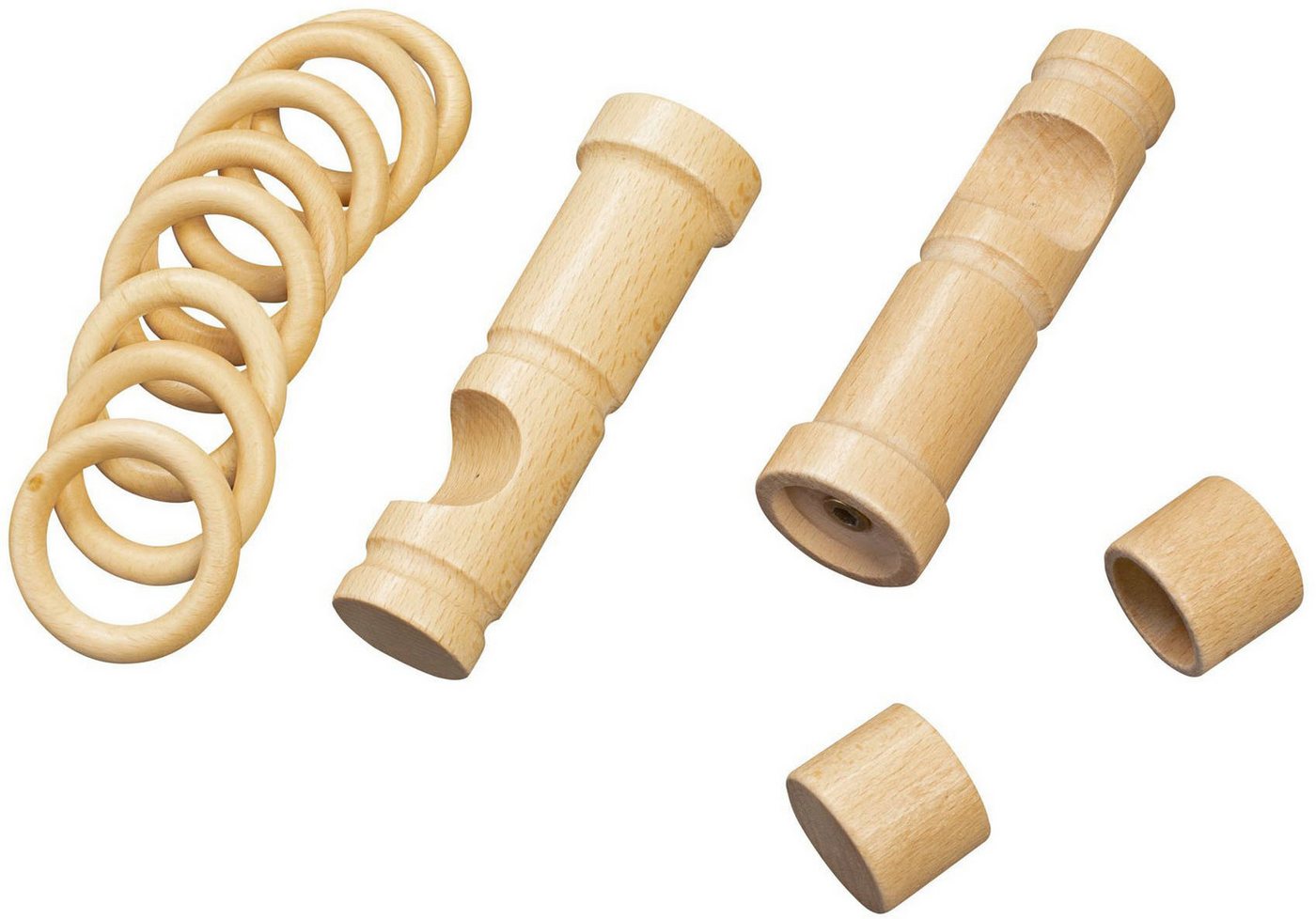 SN DECO GROUP Gardinenstange Cafiro, 1-läufig, Fixmaß, mit Bohren, verschraubt, Holzwerkstoff, 28 mm, Holz, verschiedene Längen und Farben, Komplettset – Bild 4 von 5