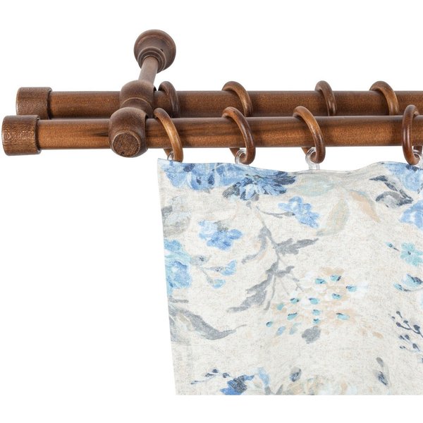 SN DECO GROUP Gardinenstange Cafiro, 2-läufig, Fixmaß, mit Bohren, verschraubt, Holzwerkstoff, 28 mm, Holz, verschiedene Längen und Farben, Komplettset