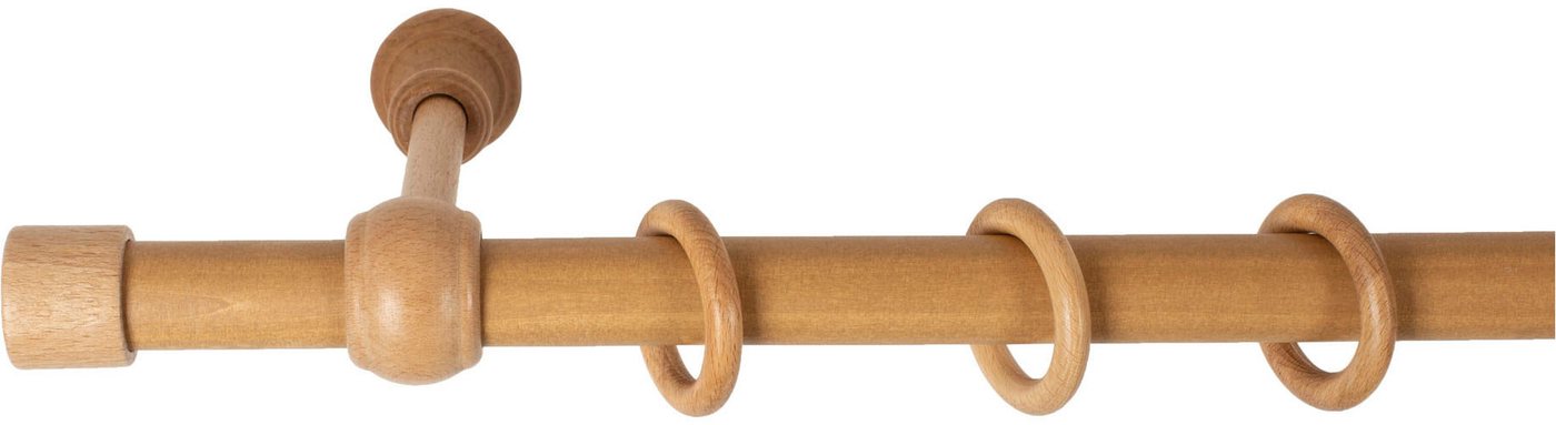 SN DECO GROUP Gardinenstange Cafiro, 1-läufig, Fixmaß, mit Bohren, verschraubt, Holzwerkstoff, 28 mm, Holz, verschiedene Längen und Farben, Komplettset – Bild 2 von 5