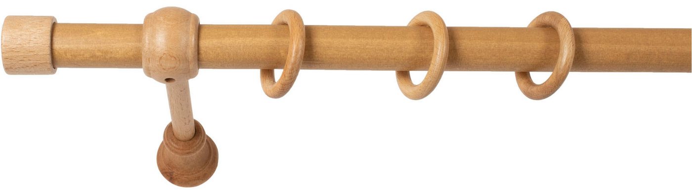 SN DECO GROUP Gardinenstange Cafiro, 1-läufig, Fixmaß, mit Bohren, verschraubt, Holzwerkstoff, 28 mm, Holz, verschiedene Längen und Farben, Komplettset – Bild 3 von 5