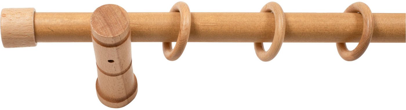 SN DECO GROUP Gardinenstange Cafiro, 1-läufig, Fixmaß, mit Bohren, verschraubt, Holzwerkstoff, 28 mm, Holz, verschiedene Längen und Farben, Komplettset – Bild 2 von 5