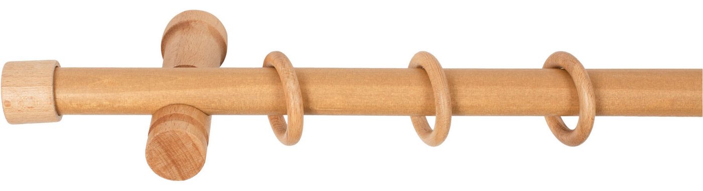 SN DECO GROUP Gardinenstange Cafiro, 1-läufig, Fixmaß, mit Bohren, verschraubt, Holzwerkstoff, 28 mm, Holz, verschiedene Längen und Farben, Komplettset – Bild 3 von 5