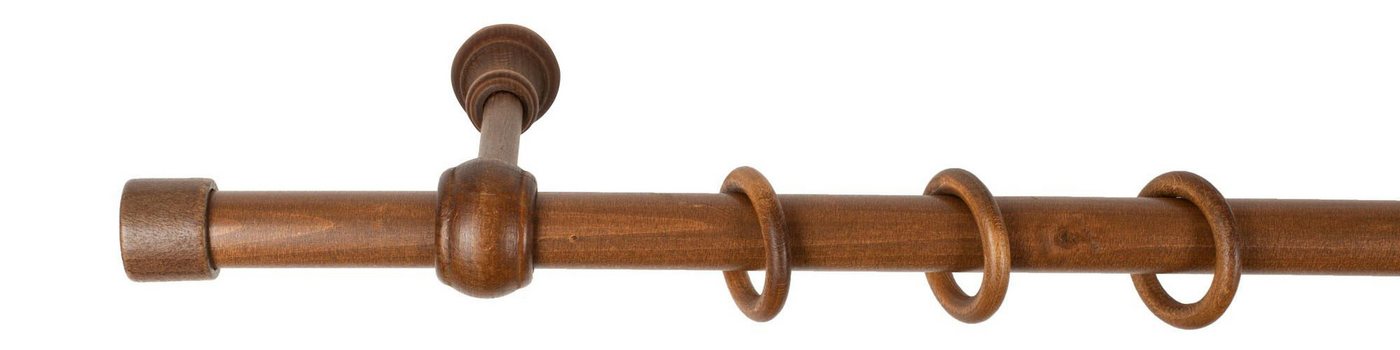 SN DECO GROUP Gardinenstange Cafiro, 1-läufig, Fixmaß, mit Bohren, verschraubt, Holzwerkstoff, 28 mm, Holz, verschiedene Längen und Farben, Komplettset – Bild 2 von 5