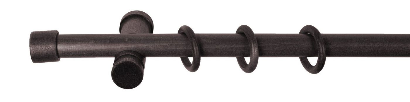 SN DECO GROUP Gardinenstange Cafiro, 1-läufig, Fixmaß, mit Bohren, verschraubt, Holzwerkstoff, 28 mm, Holz, verschiedene Längen und Farben, Komplettset – Bild 2 von 5