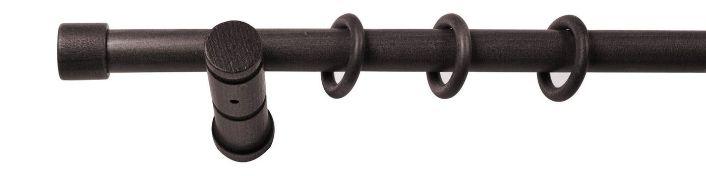 SN DECO GROUP Gardinenstange Cafiro, 1-läufig, Fixmaß, mit Bohren, verschraubt, Holzwerkstoff, 28 mm, Holz, verschiedene Längen und Farben, Komplettset – Bild 3 von 5