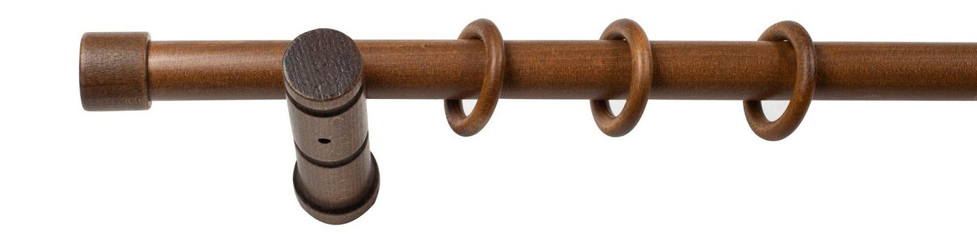 SN DECO GROUP Gardinenstange Cafiro, 1-läufig, Fixmaß, mit Bohren, verschraubt, Holzwerkstoff, 28 mm, Holz, verschiedene Längen und Farben, Komplettset – Bild 3 von 5