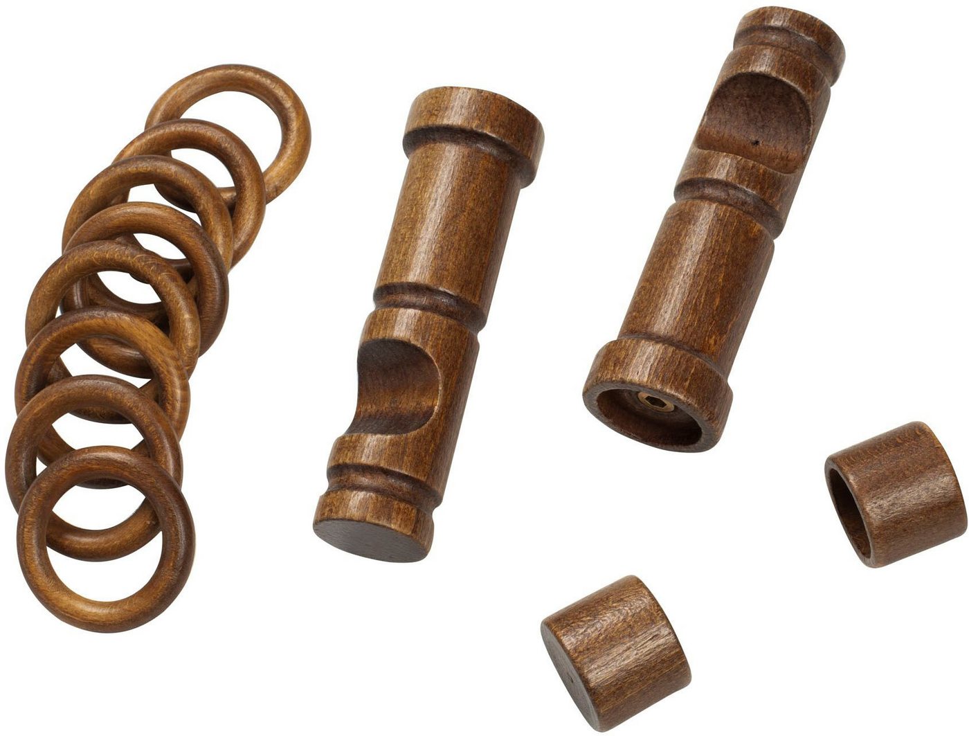 SN DECO GROUP Gardinenstange Cafiro, 1-läufig, Fixmaß, mit Bohren, verschraubt, Holzwerkstoff, 28 mm, Holz, verschiedene Längen und Farben, Komplettset – Bild 4 von 5
