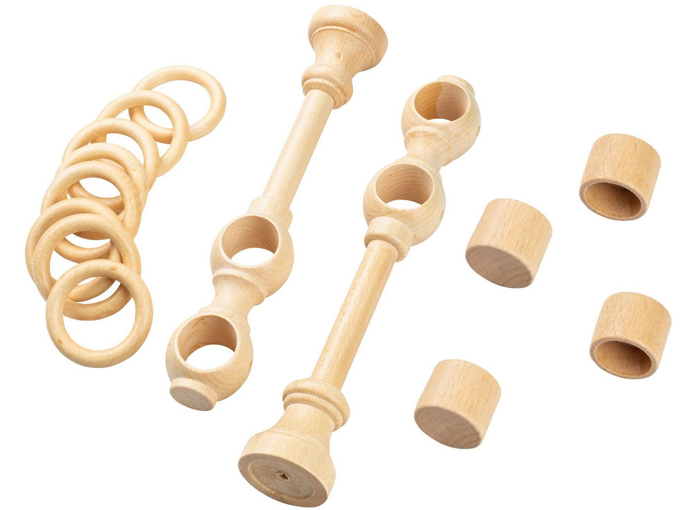 SN DECO GROUP Gardinenstange Cafiro, 2-läufig, Fixmaß, mit Bohren, verschraubt, Holzwerkstoff, 28 mm, Holz, verschiedene Längen und Farben, Komplettset – Bild 4 von 5
