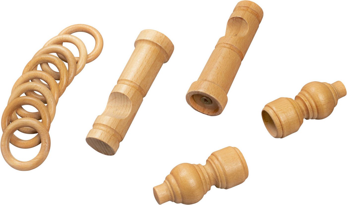 SN DECO GROUP Gardinenstange Filigrano, 1-läufig, Fixmaß, mit Bohren, verschraubt, Holzwerkstoff, 28 mm, Holz, verschiedene Längen und Farben, Komplettset – Bild 4 von 5