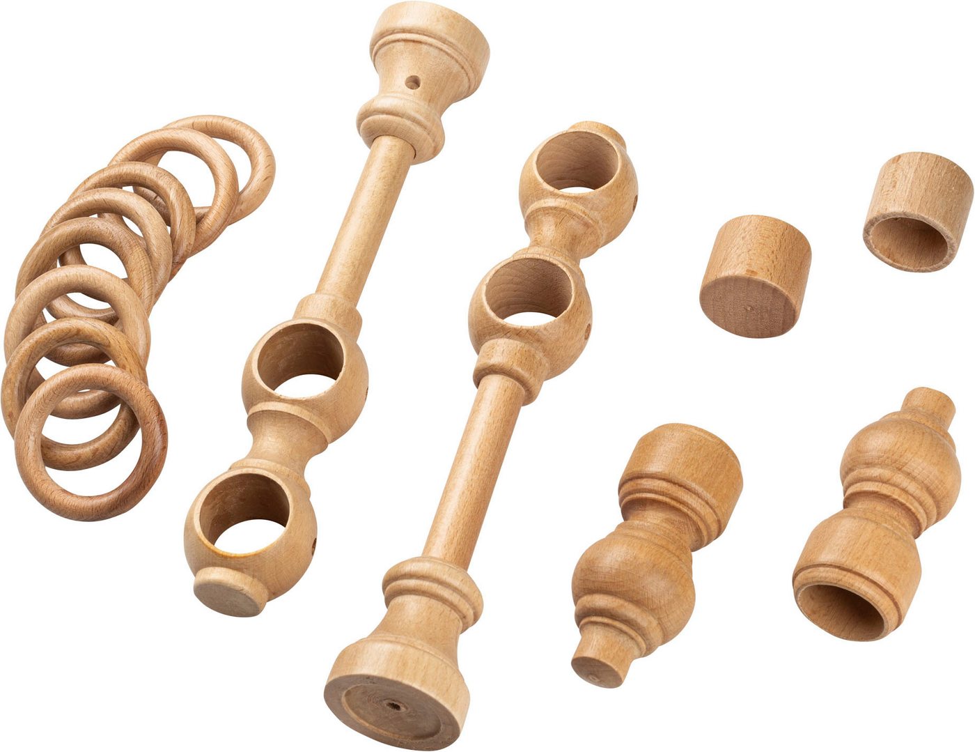 SN DECO GROUP Gardinenstange Filigrano, 2-läufig, Fixmaß, mit Bohren, verschraubt, Holzwerkstoff, 28 mm, Holz, verschiedene Längen und Farben, Komplettset – Bild 4 von 5