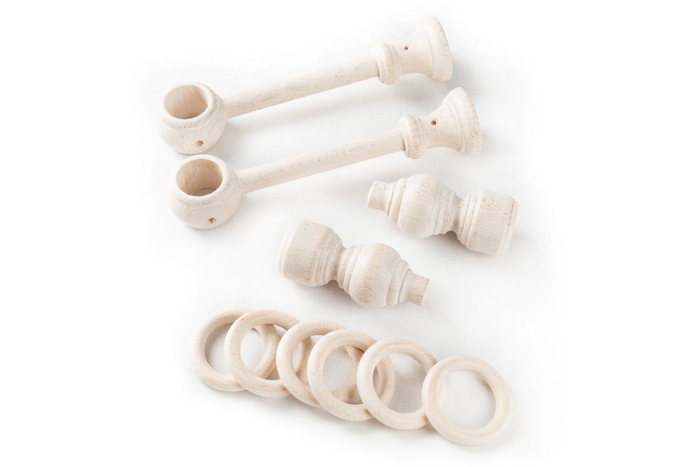 SN DECO GROUP Gardinenstange Filigrano, 1-läufig, Fixmaß, mit Bohren, verschraubt, Holzwerkstoff, 28 mm, Holz, verschiedene Längen und Farben, Komplettset – Bild 4 von 5