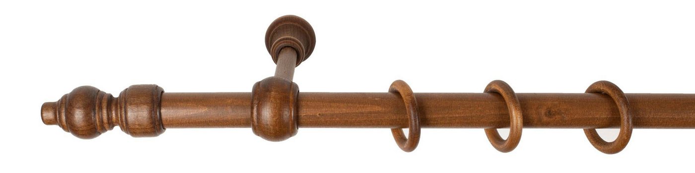 SN DECO GROUP Gardinenstange Filigrano, 1-läufig, Fixmaß, mit Bohren, verschraubt, Holzwerkstoff, 28 mm, Holz, verschiedene Längen und Farben, Komplettset – Bild 2 von 5