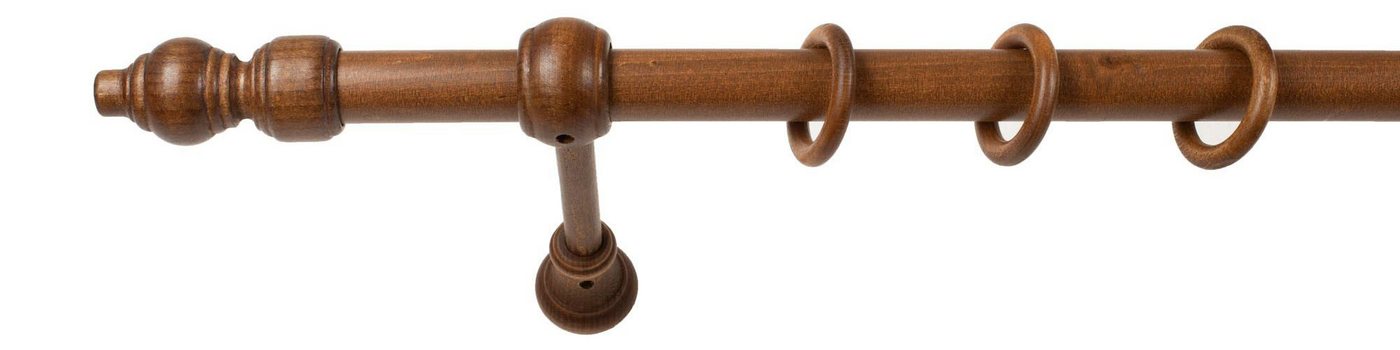 SN DECO GROUP Gardinenstange Filigrano, 1-läufig, Fixmaß, mit Bohren, verschraubt, Holzwerkstoff, 28 mm, Holz, verschiedene Längen und Farben, Komplettset – Bild 3 von 5