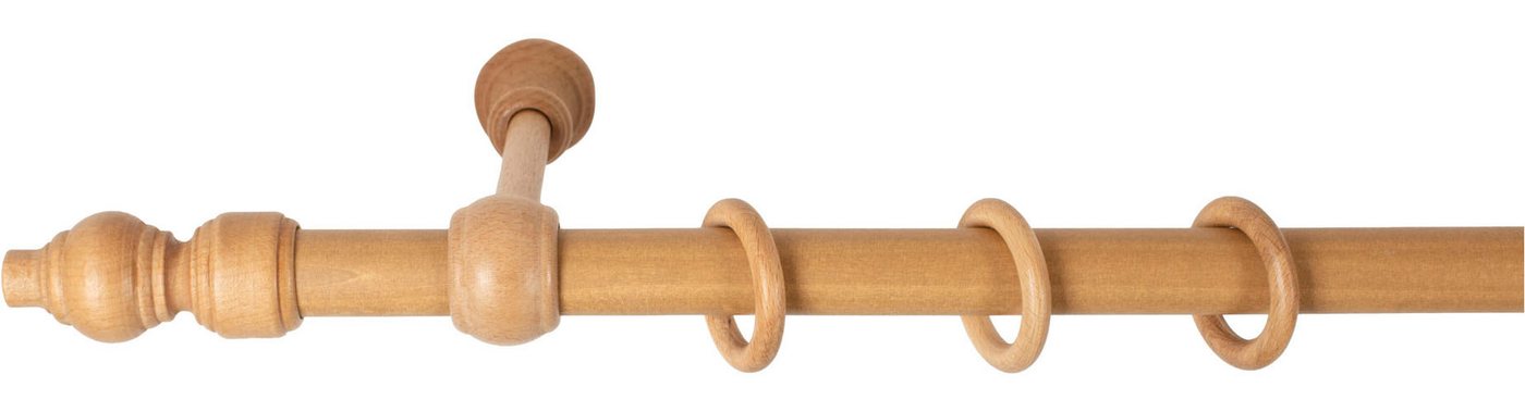 SN DECO GROUP Gardinenstange Filigrano, 1-läufig, Fixmaß, mit Bohren, verschraubt, Holzwerkstoff, 28 mm, Holz, verschiedene Längen und Farben, Komplettset – Bild 2 von 5
