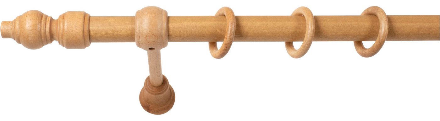 SN DECO GROUP Gardinenstange Filigrano, 1-läufig, Fixmaß, mit Bohren, verschraubt, Holzwerkstoff, 28 mm, Holz, verschiedene Längen und Farben, Komplettset – Bild 3 von 5