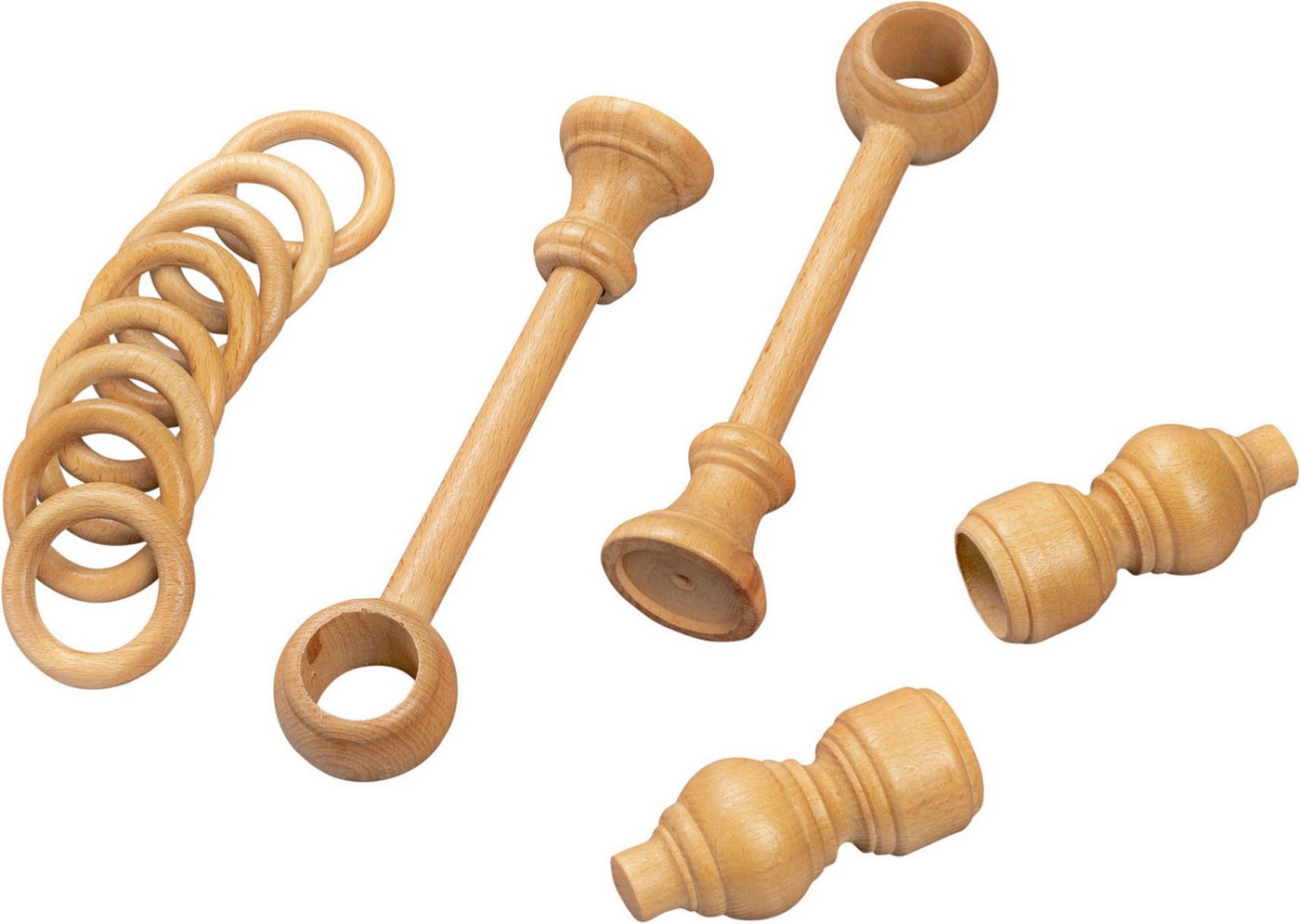 SN DECO GROUP Gardinenstange Filigrano, 1-läufig, Fixmaß, mit Bohren, verschraubt, Holzwerkstoff, 28 mm, Holz, verschiedene Längen und Farben, Komplettset – Bild 4 von 5