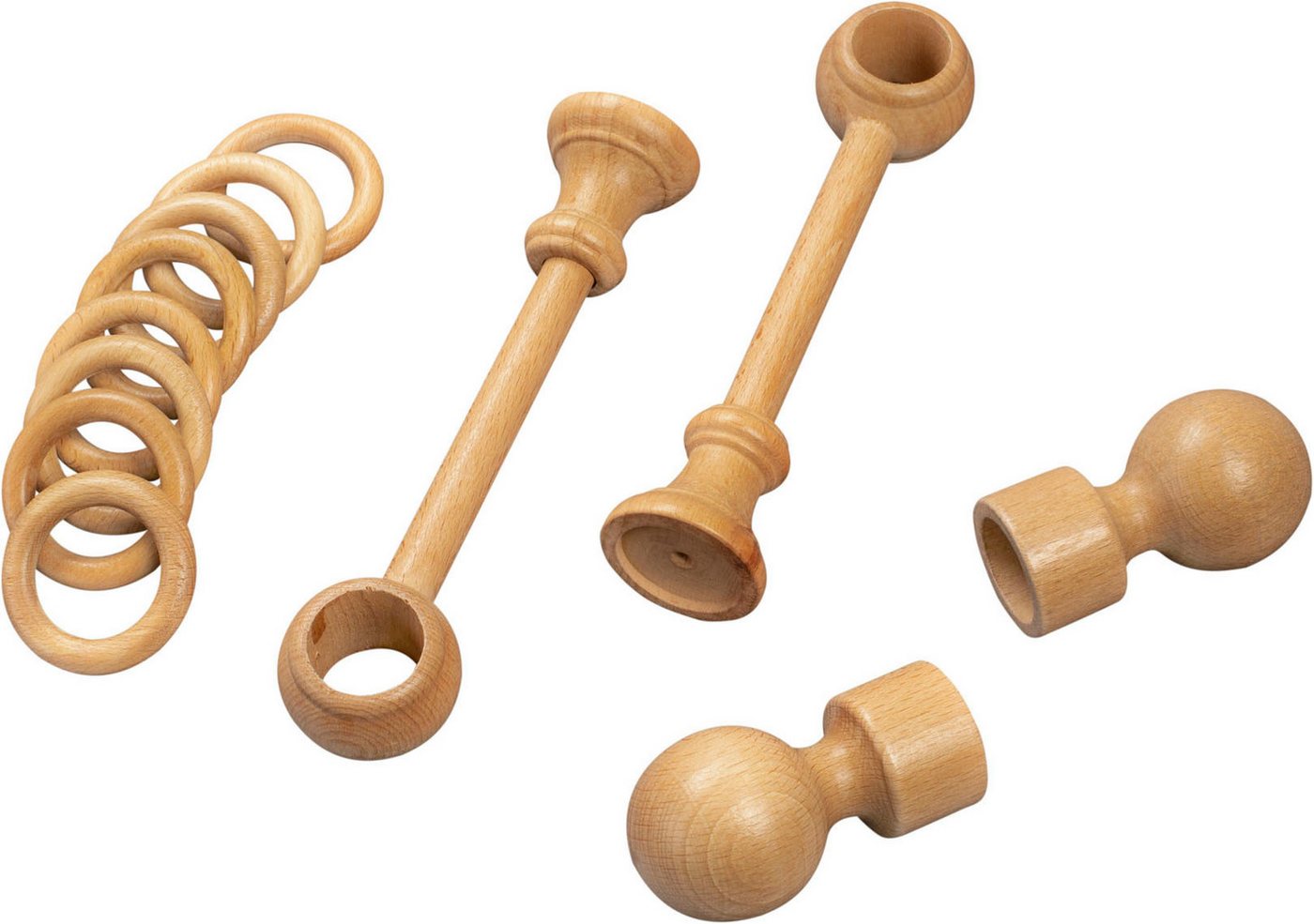 SN DECO GROUP Gardinenstange Giro, 1-läufig, Fixmaß, mit Bohren, verschraubt, Holzwerkstoff, 28 mm, Holz, verschiedene Längen und Farben, Komplettset – Bild 4 von 5