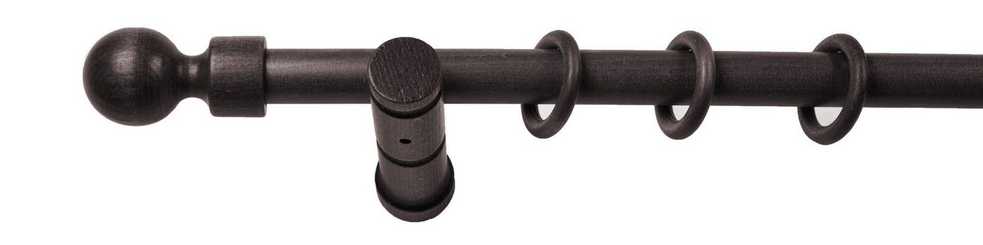 SN DECO GROUP Gardinenstange Giro, 1-läufig, Fixmaß, mit Bohren, verschraubt, Holzwerkstoff, 28 mm, Holz, verschiedenen Längen und Farben, Komplettset – Bild 3 von 5