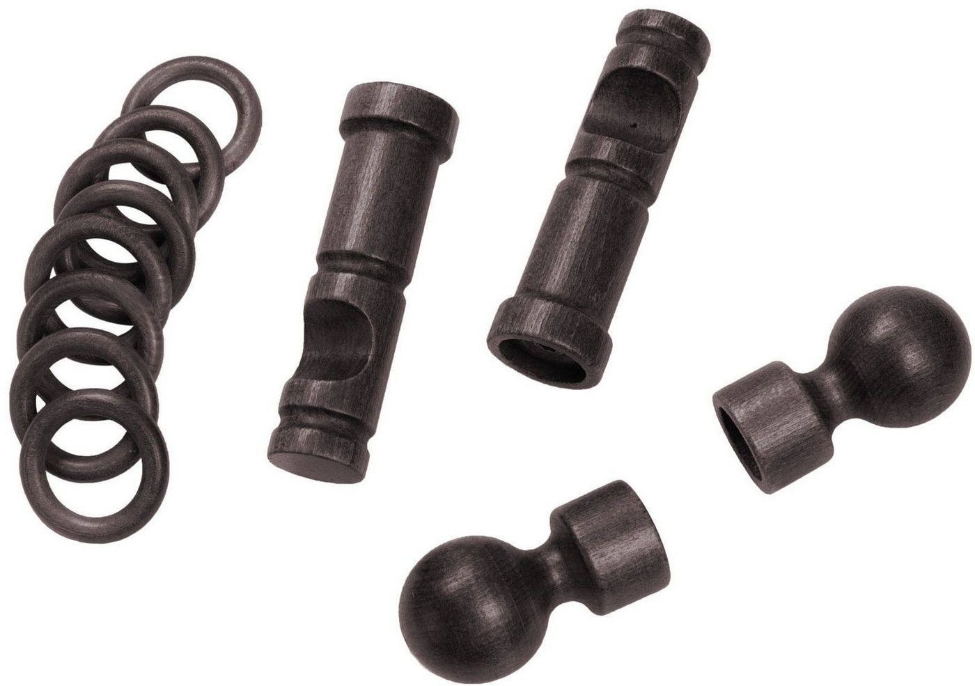 SN DECO GROUP Gardinenstange Giro, 1-läufig, Fixmaß, mit Bohren, verschraubt, Holzwerkstoff, 28 mm, Holz, verschiedenen Längen und Farben, Komplettset – Bild 4 von 5