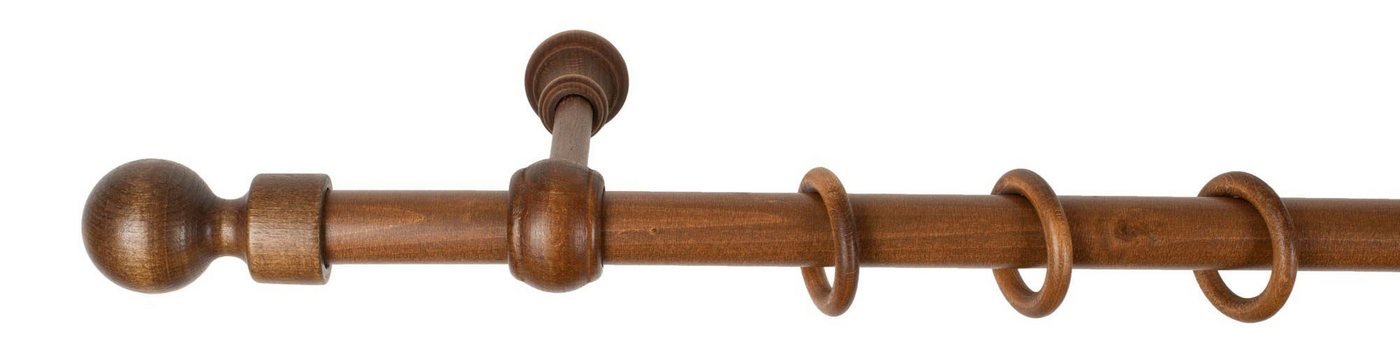 SN DECO GROUP Gardinenstange Giro, 1-läufig, Fixmaß, mit Bohren, verschraubt, Holzwerkstoff, 28 mm, Holz, verschiedene Längen und Farben, Komplettset – Bild 2 von 5