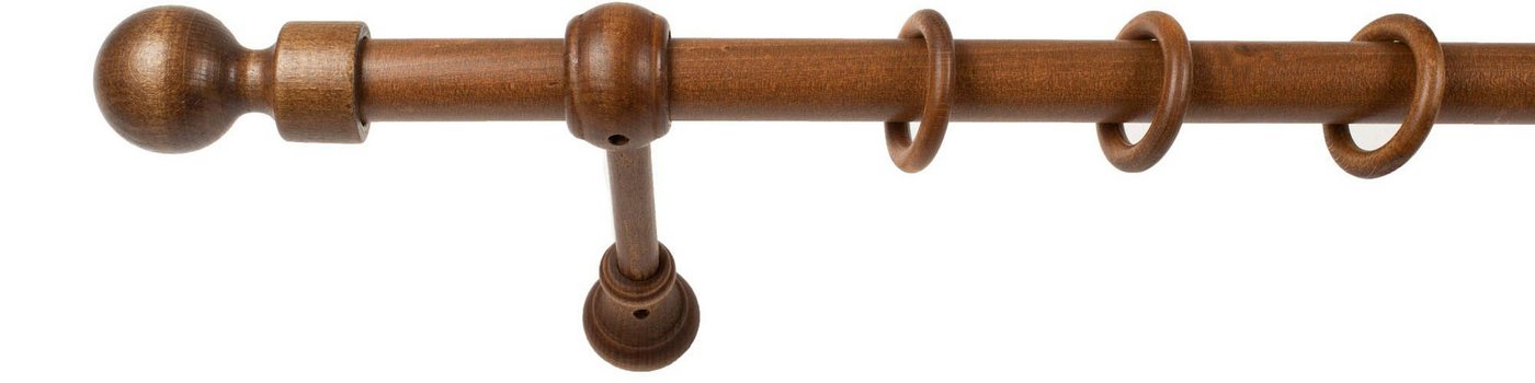 SN DECO GROUP Gardinenstange Giro, 1-läufig, Fixmaß, mit Bohren, verschraubt, Holzwerkstoff, 28 mm, Holz, verschiedene Längen und Farben, Komplettset – Bild 3 von 5
