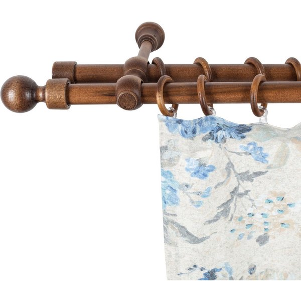 SN DECO GROUP Gardinenstange Giro, 2-läufig, Fixmaß, mit Bohren, verschraubt, Holzwerkstoff, 28 mm, Holz, verschiedene Längen und Farben, Komplettset