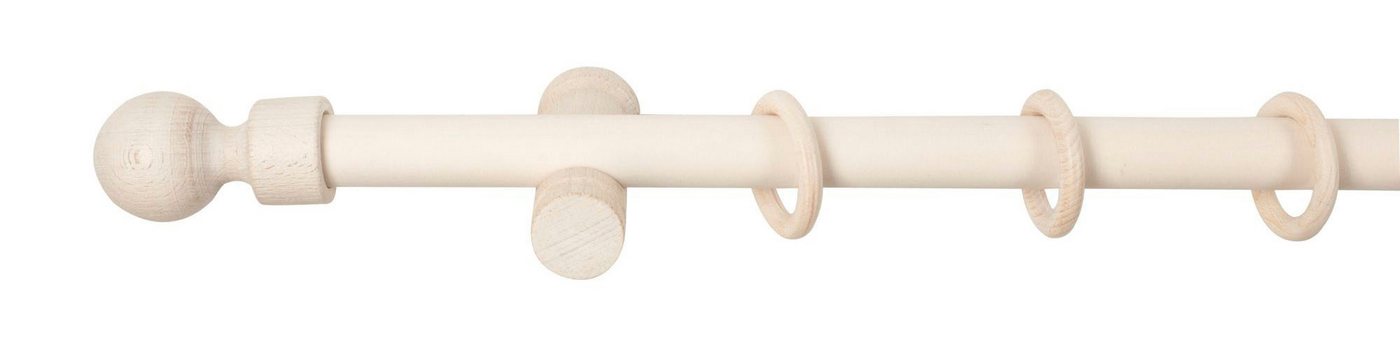 SN DECO GROUP Gardinenstange Giro, 1-läufig, Fixmaß, mit Bohren, verschraubt, Holzwerkstoff, 28 mm, Holz, verschiedenen Längen und Farben, Komplettset – Bild 2 von 5