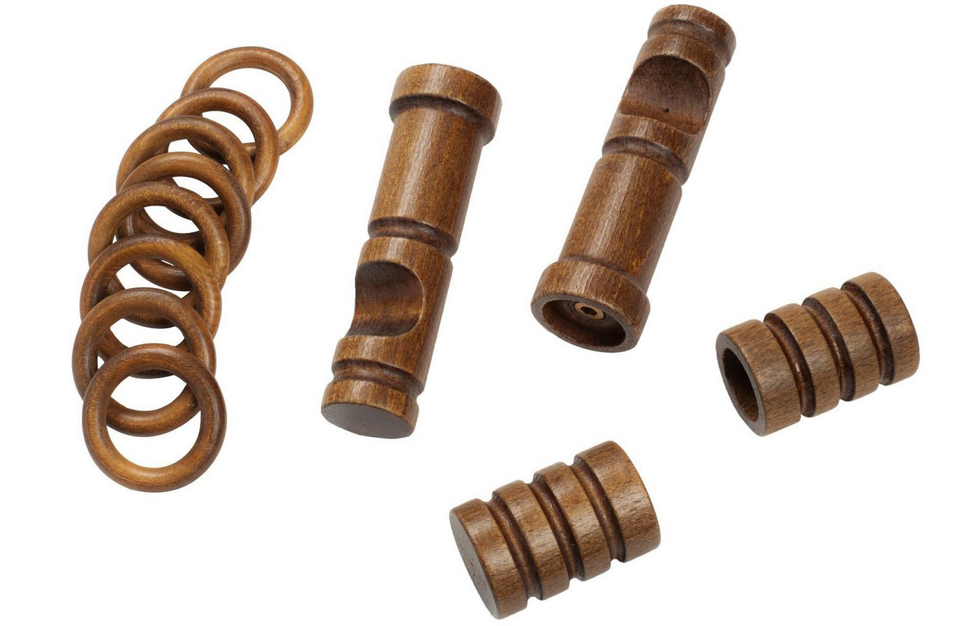 SN DECO GROUP Gardinenstange Pisa, 1-läufig, Fixmaß, mit Bohren, verschraubt, Holzwerkstoff, 28 mm, Holz, verschiedene Längen und Farben, Komplettset – Bild 4 von 5