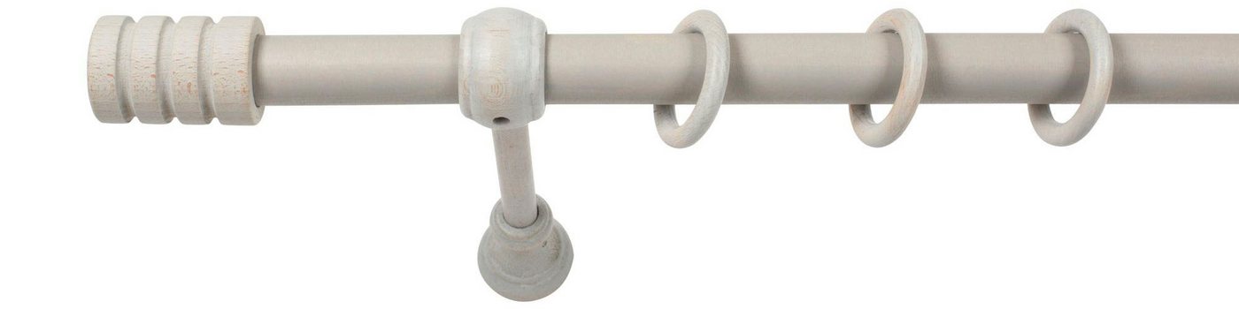 SN DECO GROUP Gardinenstange Pisa, 1-läufig, Fixmaß, mit Bohren, verschraubt, Holzwerkstoff, 28 mm, Holz, verschiedene Längen und Farben, Komplettset – Bild 2 von 5