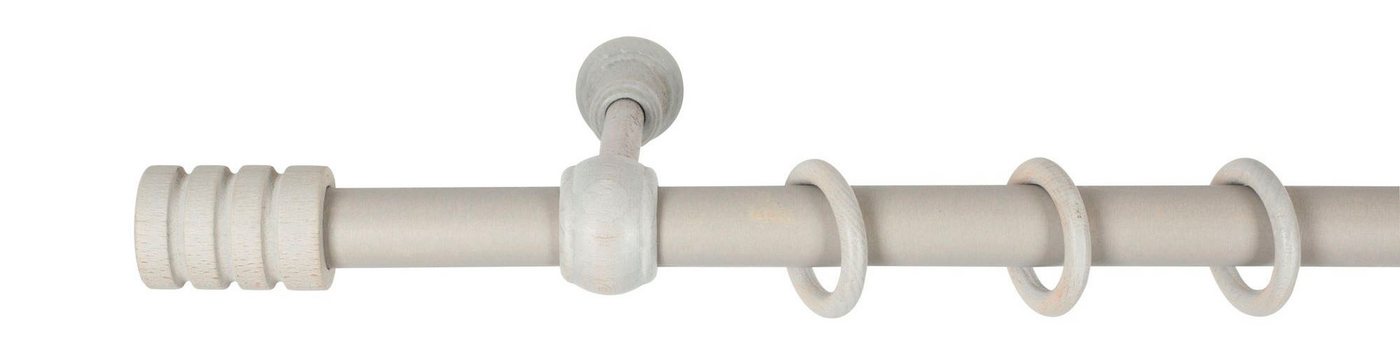 SN DECO GROUP Gardinenstange Pisa, 1-läufig, Fixmaß, mit Bohren, verschraubt, Holzwerkstoff, 28 mm, Holz, verschiedene Längen und Farben, Komplettset – Bild 3 von 5
