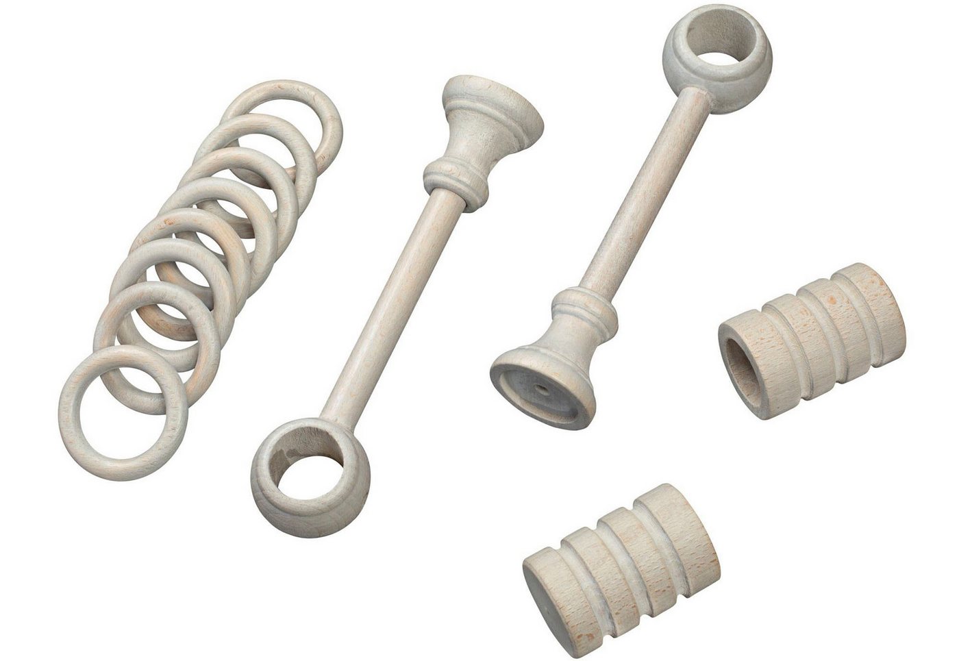 SN DECO GROUP Gardinenstange Pisa, 1-läufig, Fixmaß, mit Bohren, verschraubt, Holzwerkstoff, 28 mm, Holz, verschiedene Längen und Farben, Komplettset – Bild 4 von 5