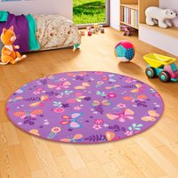 Snapstyle Kinder Spiel Teppich Schmetterling Rund