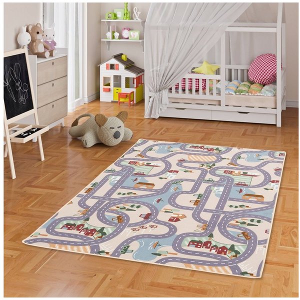 Snapstyle Kinderteppich Kinder Spiel Straßenteppich, Rechteckig, Höhe: 4 mm