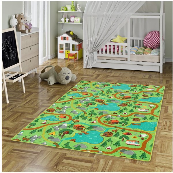 Snapstyle Kinderteppich Kinder Spiel Straßenteppich, Rechteckig, Höhe: 4 mm