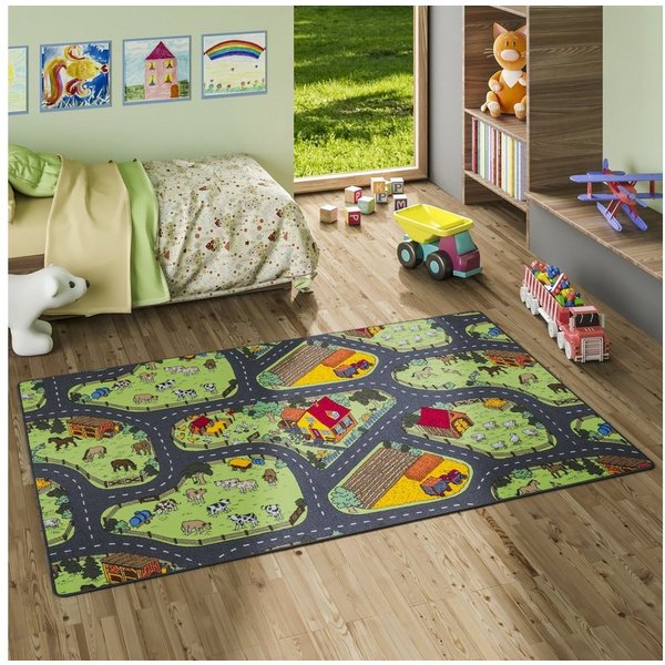 Snapstyle Kinderteppich Kinder Spiel Straßenteppich, Rechteckig, Höhe: 4 mm