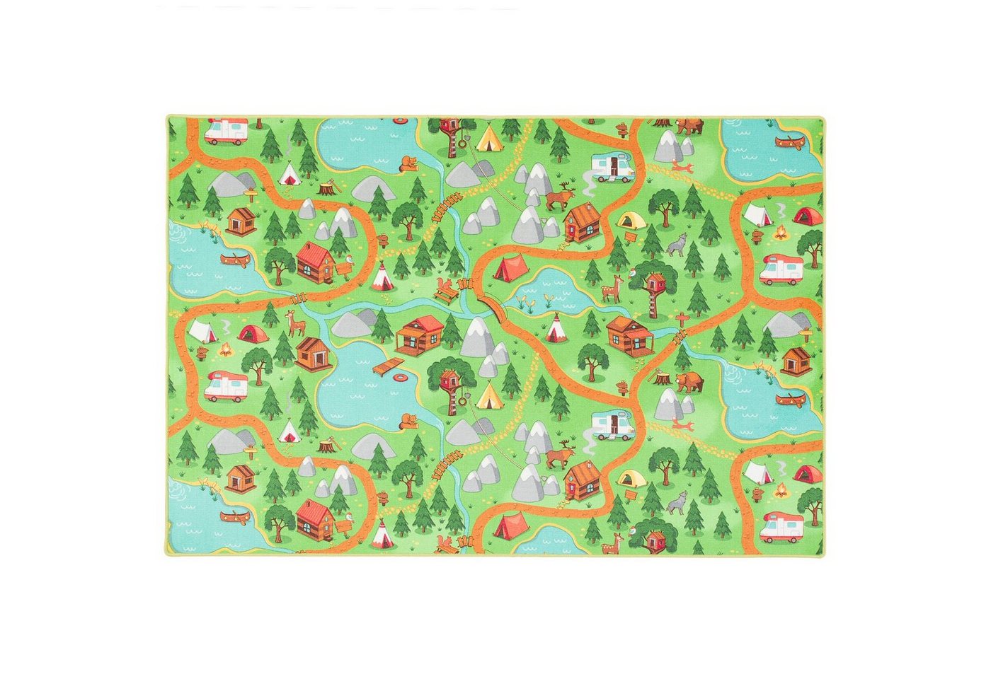 Snapstyle Kinderteppich Kinder Spiel Teppich Campingplatz, Rechteckig, Höhe: 5 mm – Bild 2 von 5