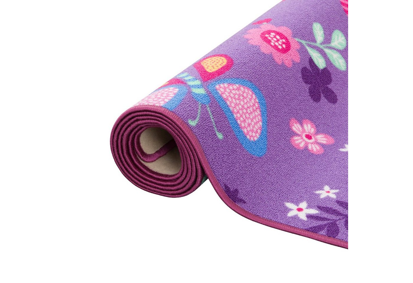 Snapstyle Kinderteppich Kinder Spiel Teppich Schmetterling, Eckig, Höhe: 4 mm – Bild 3 von 5