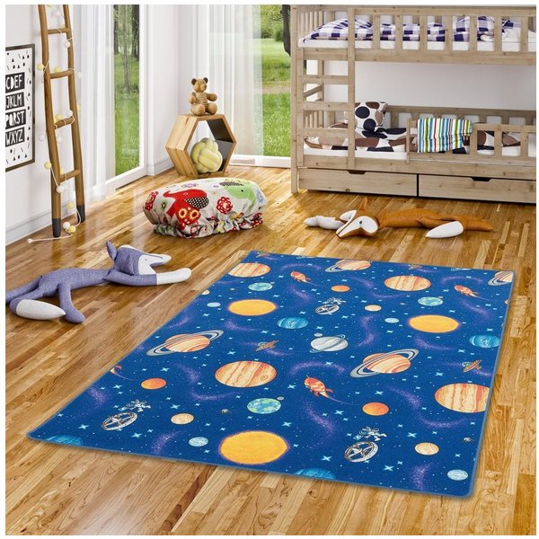 Snapstyle Kinderteppich Kinder Spiel Teppich Weltall, Rechteckig, Höhe: 4 mm