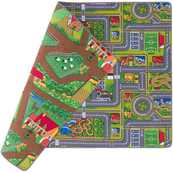 Snapstyle Kinderteppich Straßenteppich Beidseitig Straßenlandschaften, Rechteckig, Höhe: 6 mm