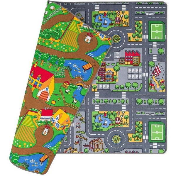 Snapstyle Kinderteppich Straßenteppich Beidseitig Straßenlandschaften, Rechteckig, Höhe: 6 mm