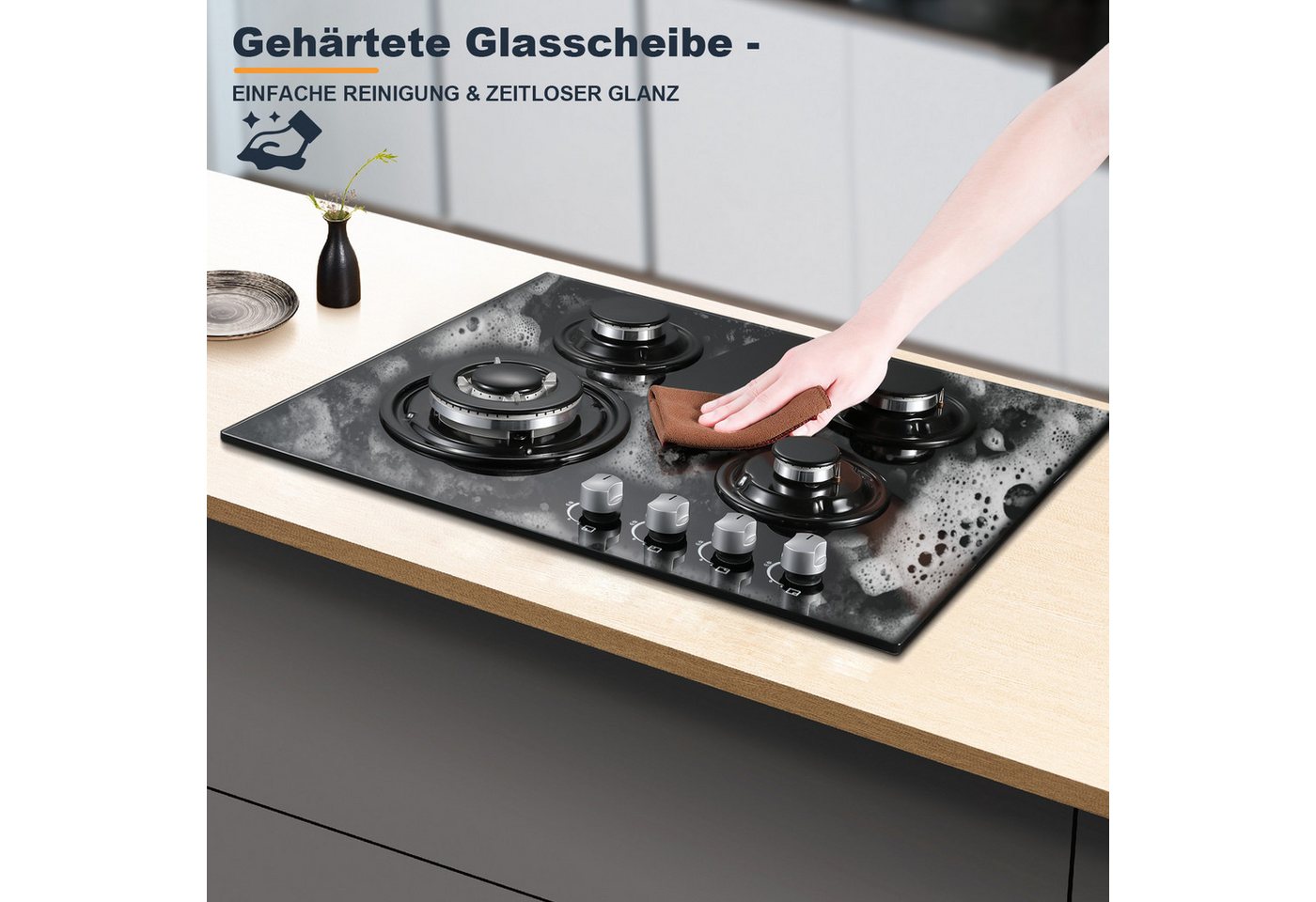 SNDOAS Gas-Kochfeld, Gasherd mit automatischer Thermoelementschutz, Erdgas/Propangas – Bild 5 von 5
