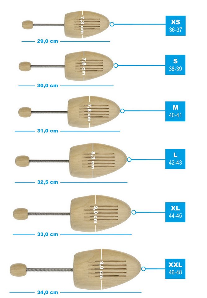 sneakerprofi Schuhspanner Holzspiralspanner 5 Paar – Bild 2 von 2
