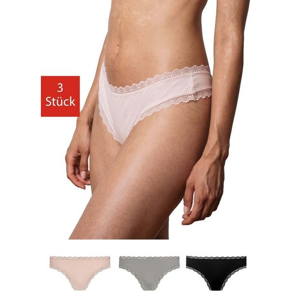 SNOCKS Tanga String Damen Unterhose (3-St) mit Spitze, unsichtbar unter deiner Kleidung
