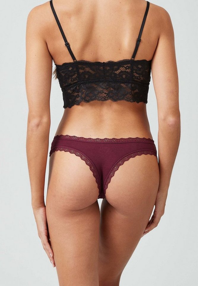 SNOCKS Tanga String Damen Unterhose (3-St) mit Spitze, unsichtbar unter deiner Kleidung – Bild 3 von 5