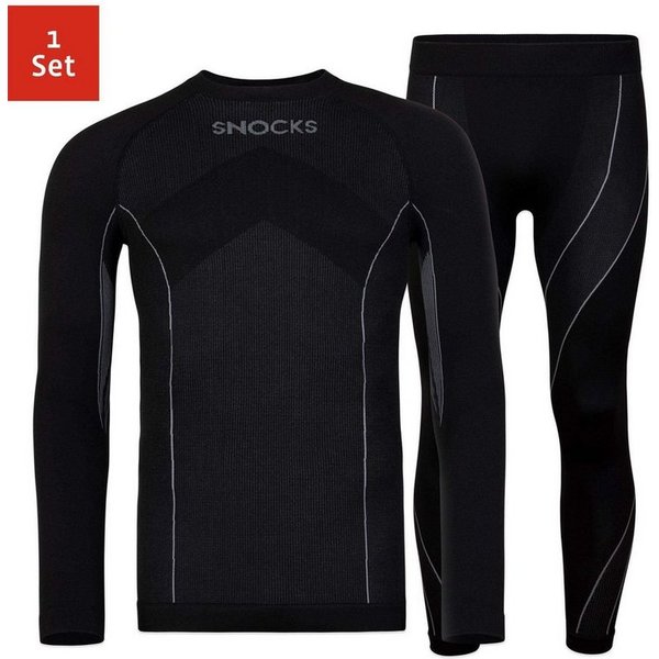 SNOCKS Thermounterhemd Thermounterwäsche mit Daumenloch für Herren (1-St) perfekt für Wintersportaktivitäten, atmungsaktiv und wärmeisolierend
