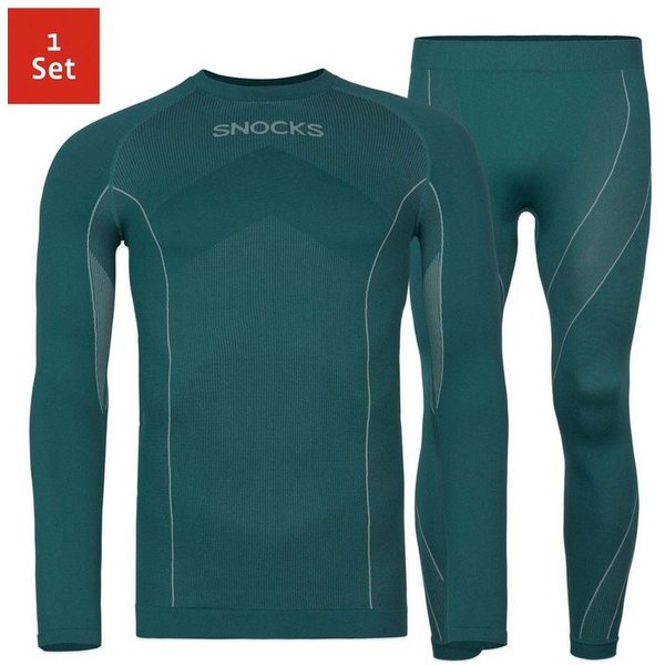 SNOCKS Thermounterhemd Thermounterwäsche mit Daumenloch für Herren (1-St) perfekt für Wintersportaktivitäten, atmungsaktiv und wärmeisolierend