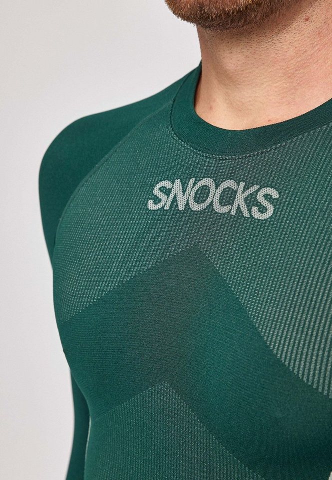 SNOCKS Thermounterhemd Thermounterwäsche mit Daumenloch für Herren (1-St) perfekt für Wintersportaktivitäten, atmungsaktiv und wärmeisolierend – Bild 5 von 5